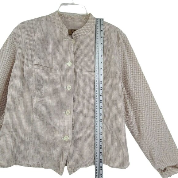 AT Denim tan button down top size xl - Picture 5 of 9